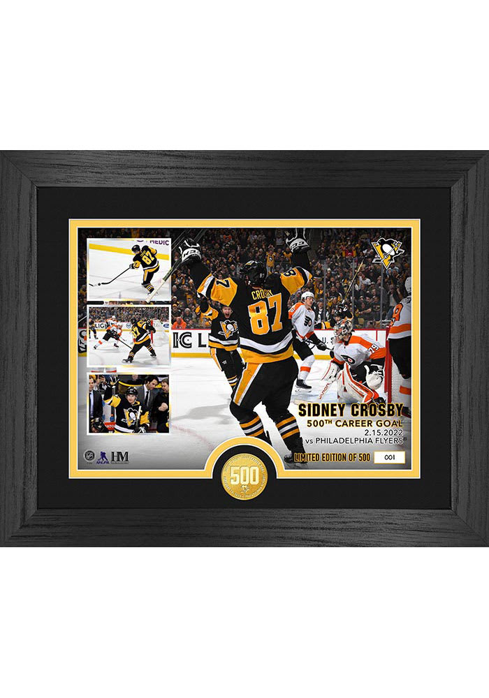 Sidney Crosby Pittsburgh Penguins 500th Goal Bronze Coin Photo Mint Plaque