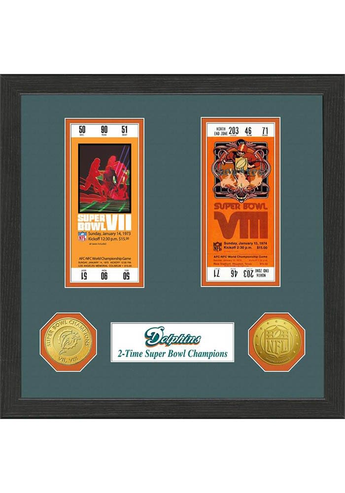 Miami Dolphins Super Bowl Banner Collection Bronze Coin Photo