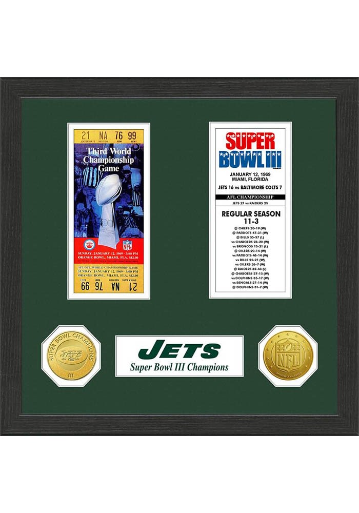 1969 SUPER BOWL III FULL Ticket New York Jets/Baltimore Replica