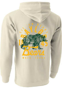 Baylor Bears Mens Oatmeal Mascot Overlay Long Sleeve Hoodie