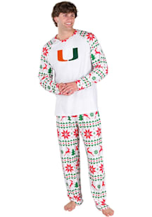 Concepts Sport Miami Hurricanes Mens White Holiday Tidings Sleep Pants