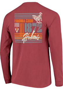 Virginia Tech Hokies Maroon Vintage Lines Long Sleeve T Shirt