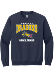 Mens Drexel Dragons Navy Blue Summit Sportswear Tennis Crew Sweatshirt