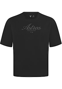 Levelwear Houston Astros Black Signature Knit Ethereal Short Sleeve Fashion T Shirt