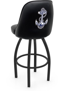 Navy Midshipmen Padded Swivel Pub Stool - Black