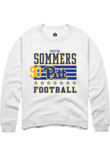 Trevor Sommers Rally Mens White Pitt Panthers NIL Striped Player Crew