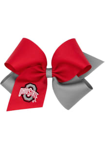 Two Tone Ohio State Buckeyes Baby Hair Barrette - Red