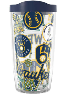 Milwaukee Brewers 16oz All Over Wrap Plastic Tumbler - Blue