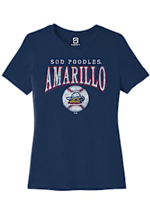 Summit Sportswear Amarillo Sod Poodles Womens Navy Blue Homerun Short Sleeve T-Shirt