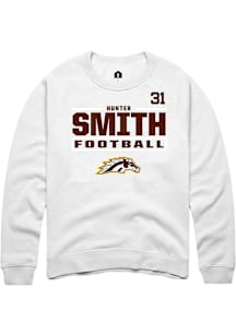 Hunter Smith Western Michigan Broncos Mens White Football NIL Stacked Box Player Crew