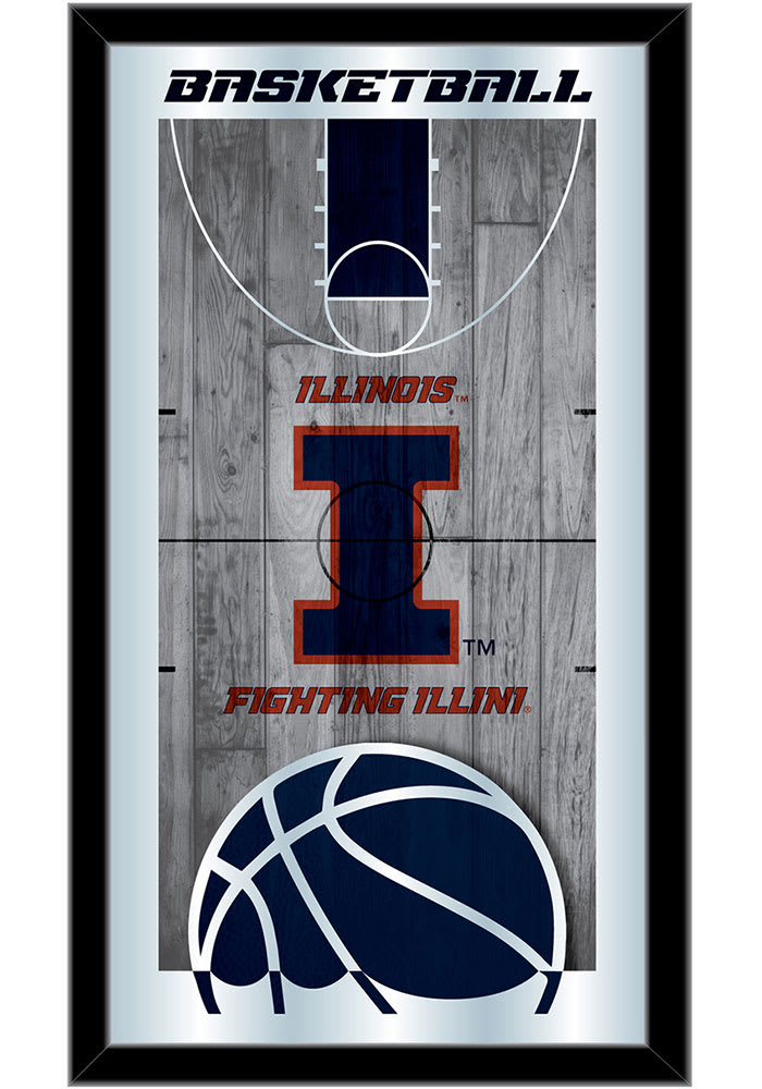 Illinois Fighting Illini: Basketball - Round Slimline Lighted Wall Sign