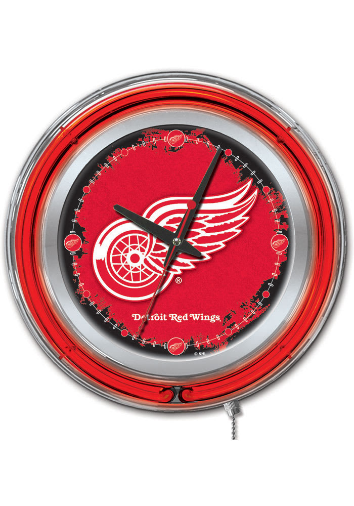 Detroit Red Wings 15 in Neon Wall Clock