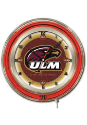 Louisiana-Monroe Warhawks 19 in Neon Wall Clock