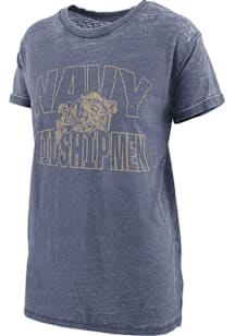 Pressbox Navy Midshipmen Womens Navy Blue Maxine Short Sleeve T-Shirt