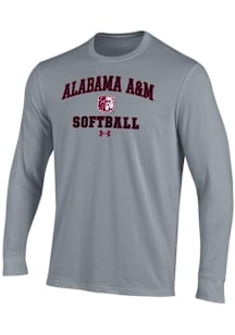 Under Armour Alabama A&M Bulldogs Grey Softball Performance Long Sleeve T Shirt