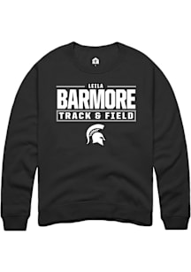 Leila Barmore Michigan State Spartans Mens Black NIL Stacked Box Player Crew