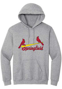 Summit Sportswear Springfield Cardinals Mens Grey Alt Logo Wordmark Long Sleeve Hoodie