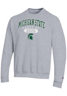 Champion Michigan State Spartans Mens Grey Class of 2026 Powerblend Long Sleeve Crew Sweatshirt
