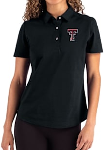 Cutter and Buck Texas Tech Red Raiders Womens Black Advantage Short Sleeve Polo Shirt