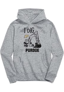 Vive La Fete Purdue Boilermakers Youth Grey Excavator Long Sleeve Hoodie