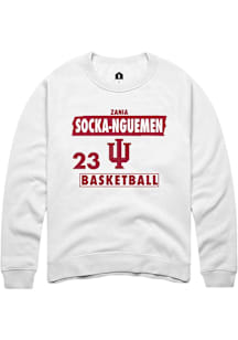 Zania Socka-Nguemen Indiana Hoosiers Mens White NIL Striped Player Crew