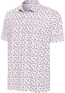 Antigua New York Yankees Mens White White Tonal Independence Polo Short Sleeve Polo