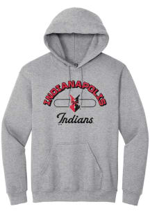 Summit Sportswear Indianapolis Indians Mens Grey Vintage Arch Script Long Sleeve Hoodie