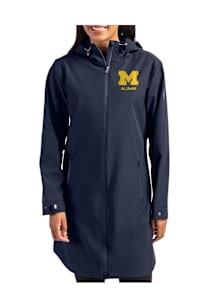 Cutter and Buck Michigan Wolverines Womens Navy Blue Alumni Camano Light Weight Jacket