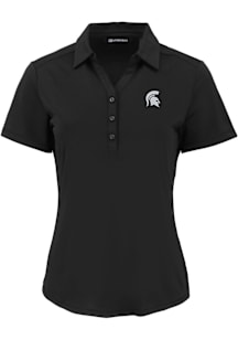 Cutter and Buck Michigan State Spartans Womens Black Forge Eco Polo Short Sleeve Polo Shirt