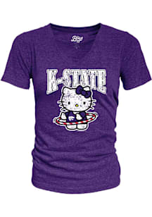 K-State Wildcats Hello Hoops Short Sleeve T-Shirt - Purple