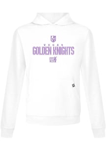 Levelwear Vegas Golden Knights Youth White Jr Relay Carve Long Sleeve Hoodie