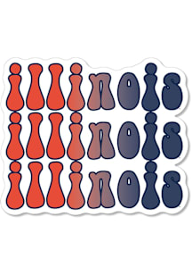 Orange Illinois Fighting Illini 3.5&quot; Bubble Text Rugged Stickers
