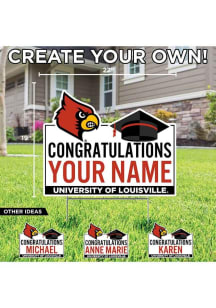 Louisville Cardinals Personalized Congratulations Grad Yard Sign - White