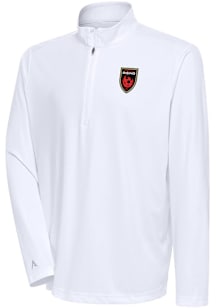 Antigua Phoenix Rising FC Mens White Tribute Long Sleeve Qtr Zip Pullover