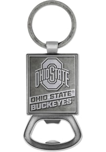 Grey Ohio State Buckeyes Double Sided Pewter Bottle Opener Keychain