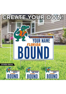 Florida Gators Personalized School Bound Yard Sign - White