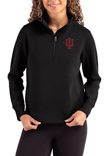 Cutter and Buck Indiana Hoosiers Womens Black Roam Qtr Zip
