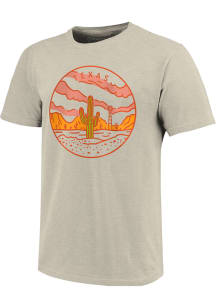 Texas Oatmeal Desert Line Icon Short Sleeve T Shirt
