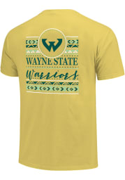 Wayne State Warriors Womens Yellow Comfort Colors Crew Neck Short Sleeve T-Shirt