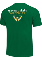 Wayne State Warriors Womens Green Comfort Colors Crew Neck Short Sleeve T-Shirt
