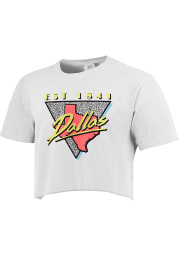 Dallas Women's 90s Themed Cropped Short Sleeve T-Shirt - White