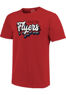 Dayton Flyers Womens Red Retro Stack Script Short Sleeve T-Shirt