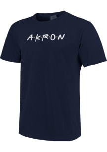 Akron Zips Womens Navy Blue Wordmark Dots Short Sleeve T-Shirt