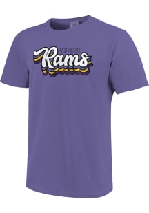 West Chester Golden Rams Womens Purple Retro Stack Script Short Sleeve T-Shirt