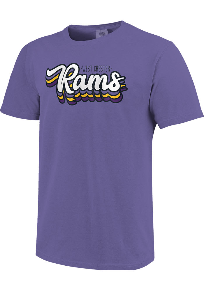 West Chester Golden Rams Womens Purple Retro Stack Script Short Sleeve T-Shirt