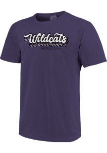 Northwestern Wildcats Womens Purple Retro Stack Script Short Sleeve T-Shirt