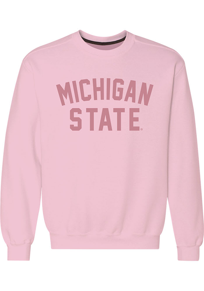 Michigan State Spartans Womens Pink Classic Crew Sweatshirt