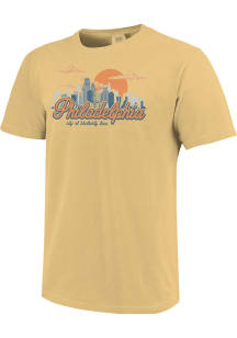 Philadelphia Yellow City Skyline Short Sleeve T Shirt