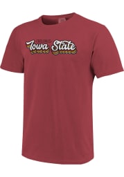 Iowa State Cyclones Womens Crimson Retro Stack Script Short Sleeve T-Shirt