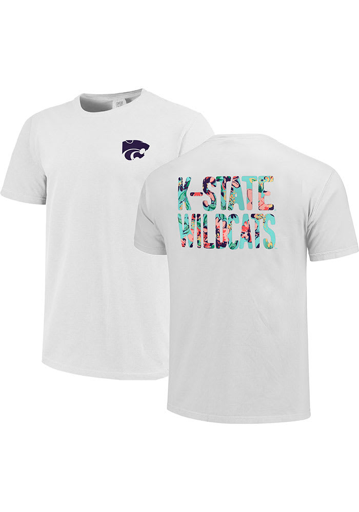 K-State Wildcats Womens White Floral Short Sleeve T-Shirt